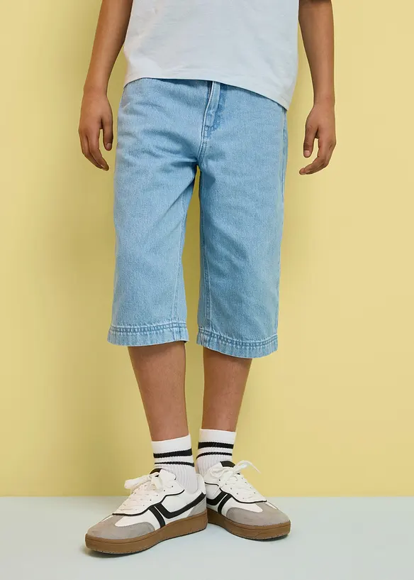 Jeansshorts med justerbar midja, Loose Fit, bonprix