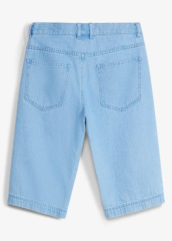 Jeansshorts med justerbar midja, Loose Fit, bonprix