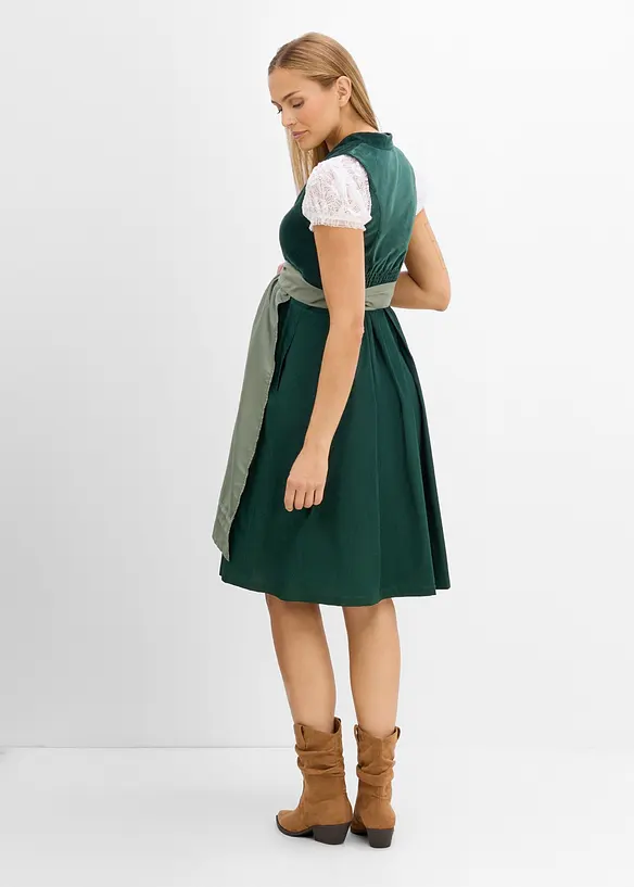Mammadirndl med sammetsliv och satinf&ouml;rkl&auml;de (2 delar), bonprix