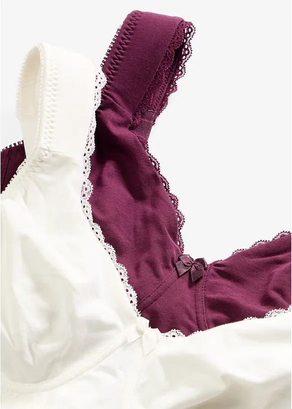 Minimizer-BH i T-shirtmodell utan bygel, med ekologisk bomull (2-pack), bonprix