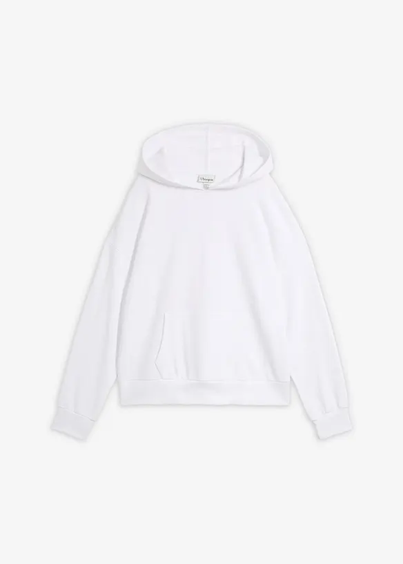 Oversizesweatshirt med huva i mjuk bomullsblandning, bonprix