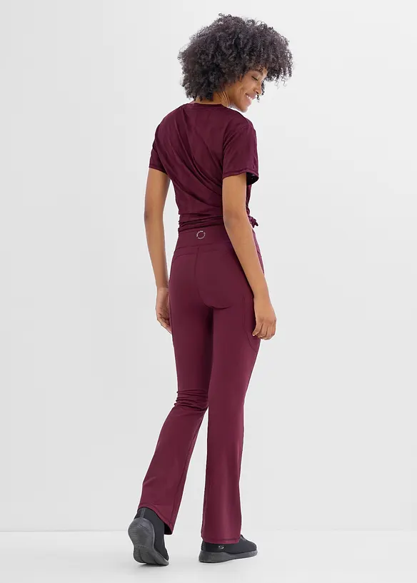 Snabbtorkande sportleggings med mobilficka, utst&auml;llda ben, bonprix