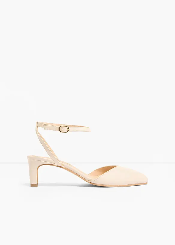 Pumps med remmar och l&aring;g klack, bonprix