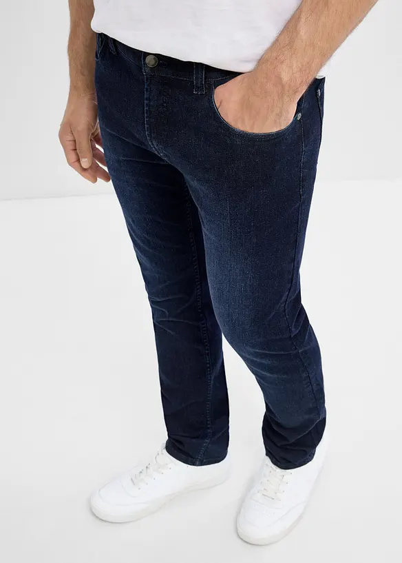 Slim Fit Jeans med res&aring;rmidja, Straight, bonprix