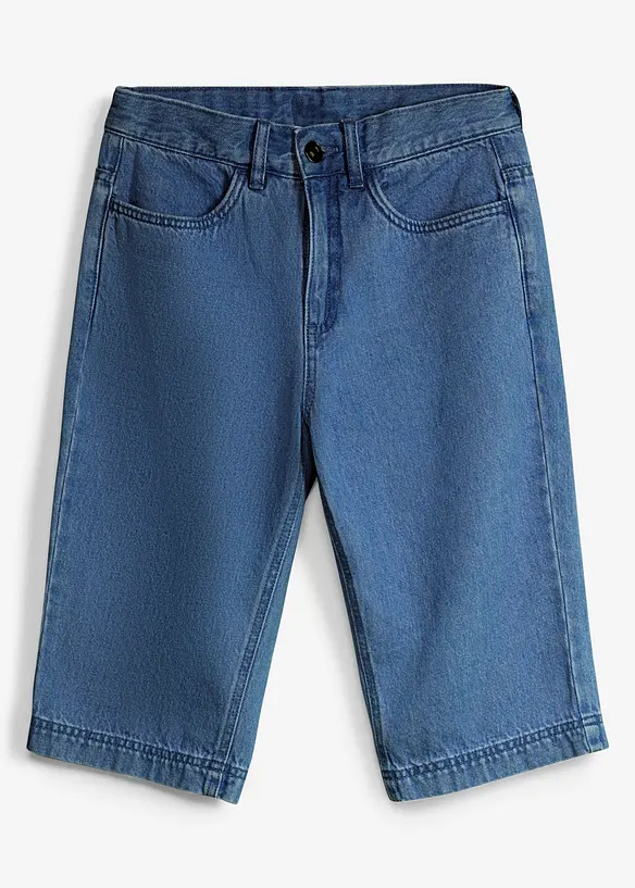 Jeansshorts med justerbar midja, Loose Fit, bonprix