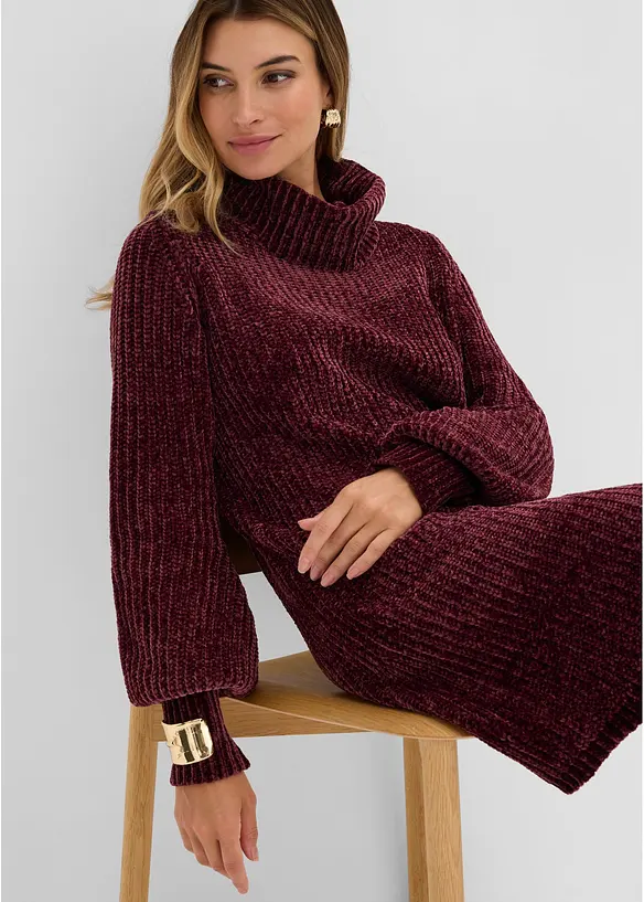 Stickad chenillekl&auml;nning i &aring;tervunnen polyester, bonprix