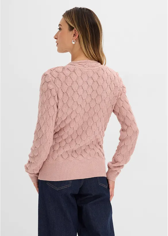 H&aring;lm&ouml;nstrad tr&ouml;ja med omlottlook, bonprix
