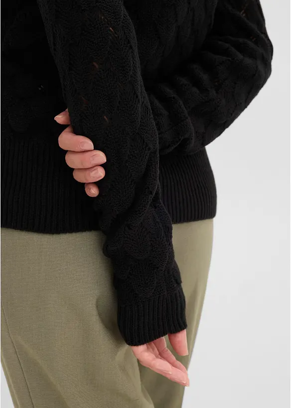 H&aring;lm&ouml;nstrad tr&ouml;ja med omlottlook, bonprix