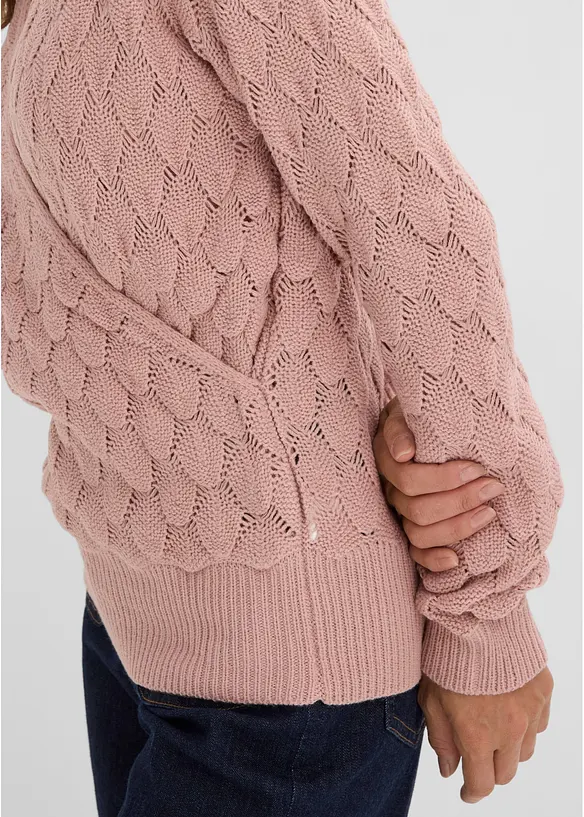 H&aring;lm&ouml;nstrad tr&ouml;ja med omlottlook, bonprix