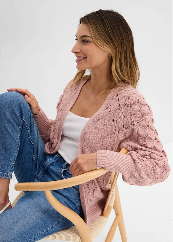 H&aring;lm&ouml;nstrad cardigan, bonprix