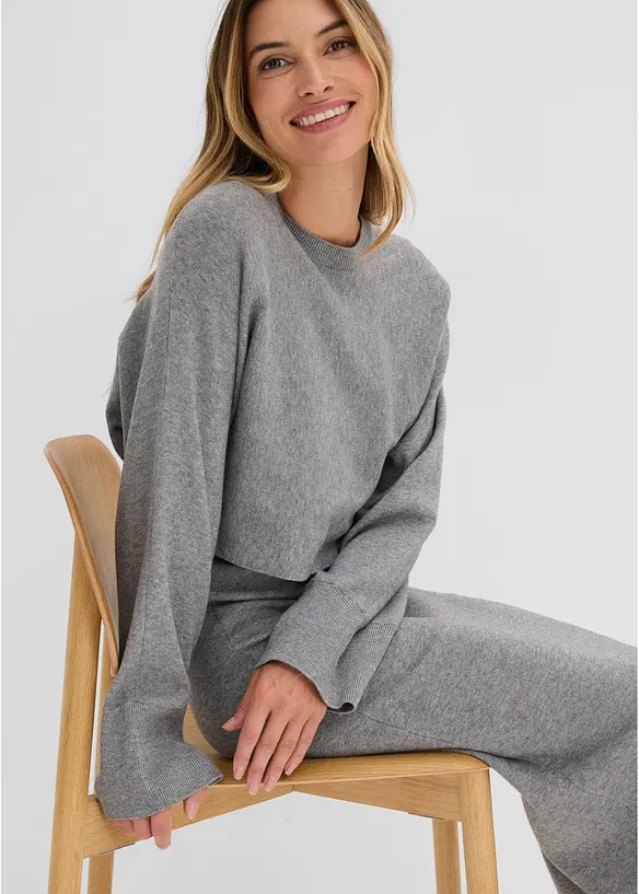Stickad kl&auml;nning och topp (2 delar), bonprix