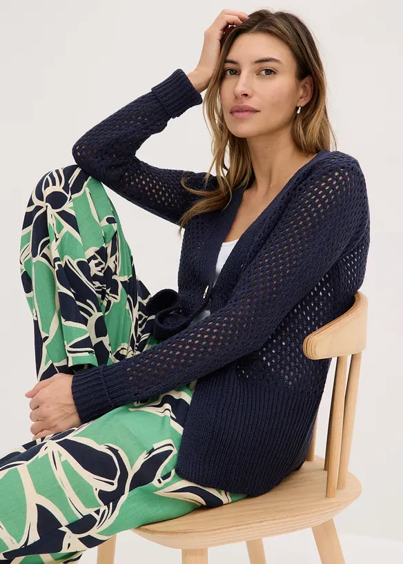 H&aring;lm&ouml;nstrad cardigan, bonprix