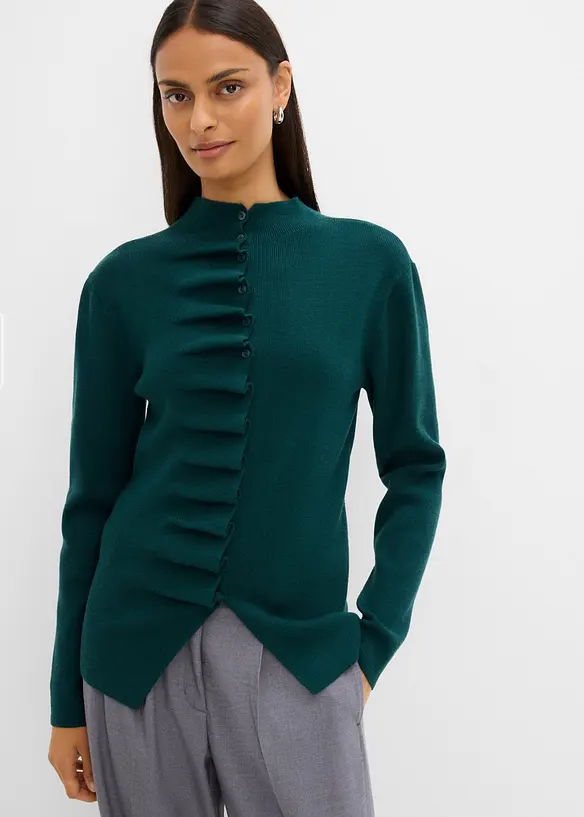 Finstickad cardigan av mjuk viskosmix, bonprix