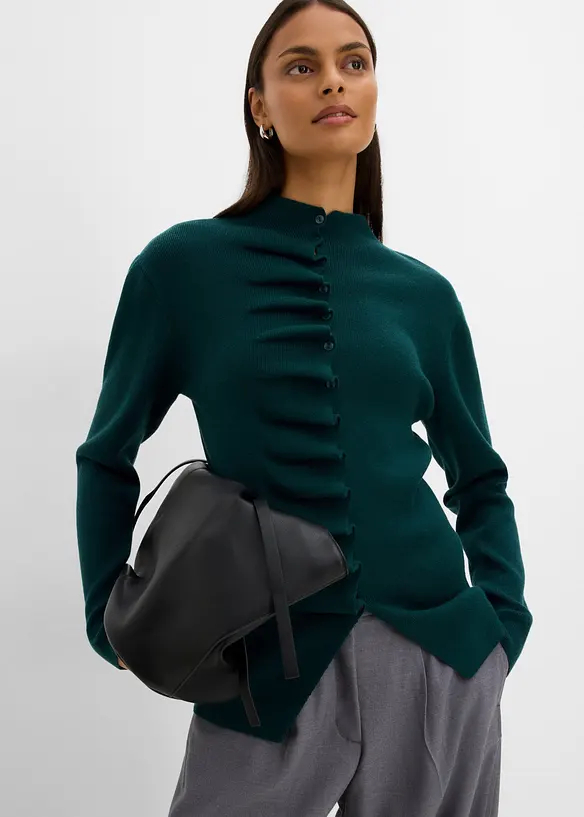 Finstickad cardigan av mjuk viskosmix, bonprix