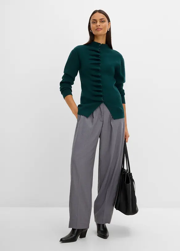 Finstickad cardigan av mjuk viskosmix, bonprix