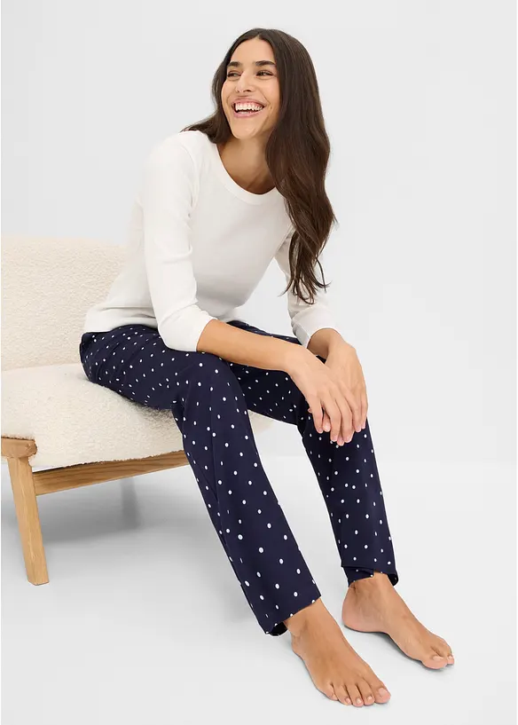 L&aring;ng pyjamasbyxa i bomull (2-pack), bonprix