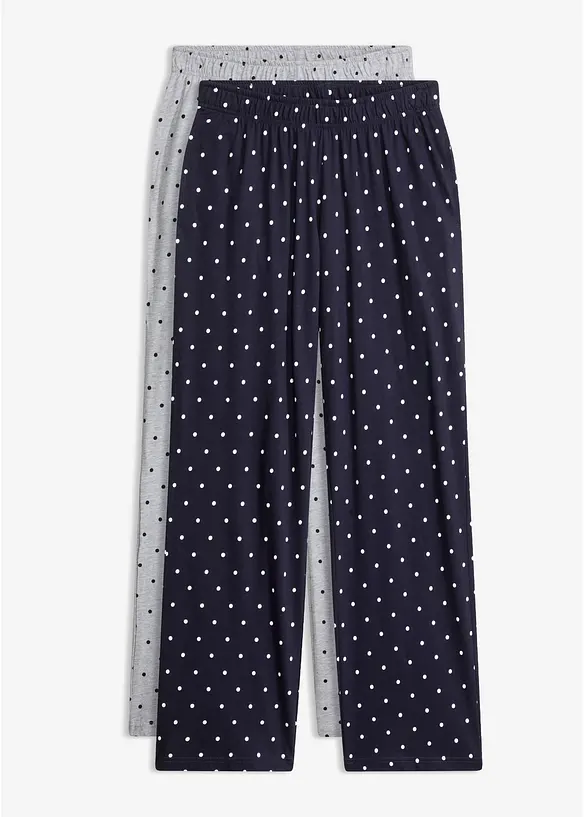 L&aring;ng pyjamasbyxa i bomull (2-pack), bonprix