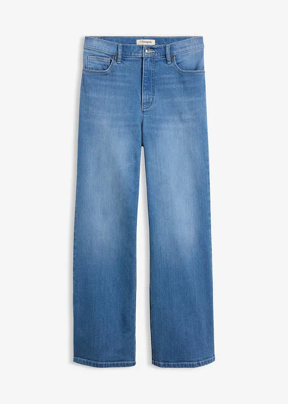 Wide Leg-jeans High Waist, ekologisk bomull, bonprix