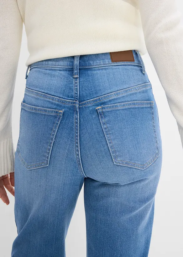Wide Leg-jeans High Waist, ekologisk bomull, bonprix