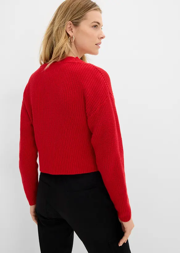 Grovstickad cardigan i bomull, bonprix