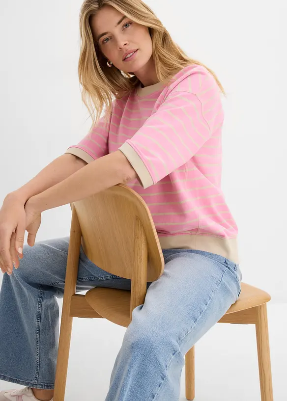Ledig sweatshirt i bomullsmix, bonprix