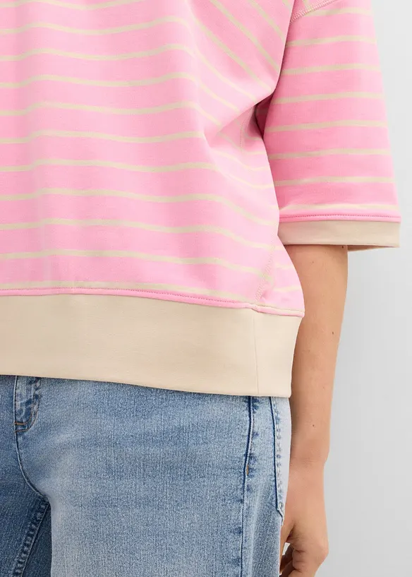 Ledig sweatshirt i bomullsmix, bonprix