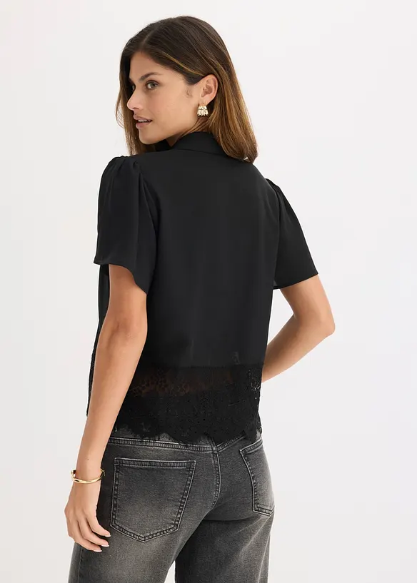 Blus med spets, bonprix