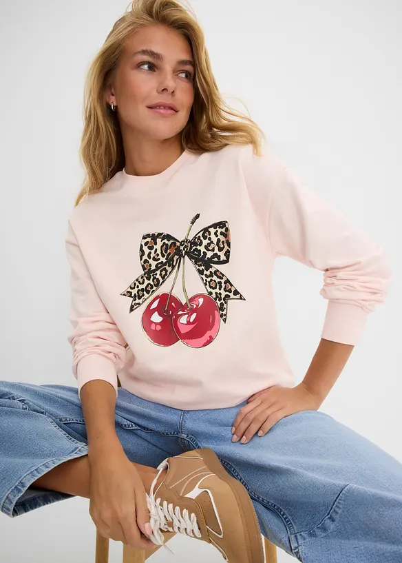 Vid sweatshirt i ekologisk bomull, bonprix