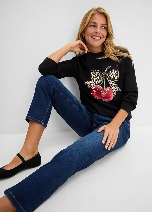 Vid sweatshirt i ekologisk bomull, bonprix