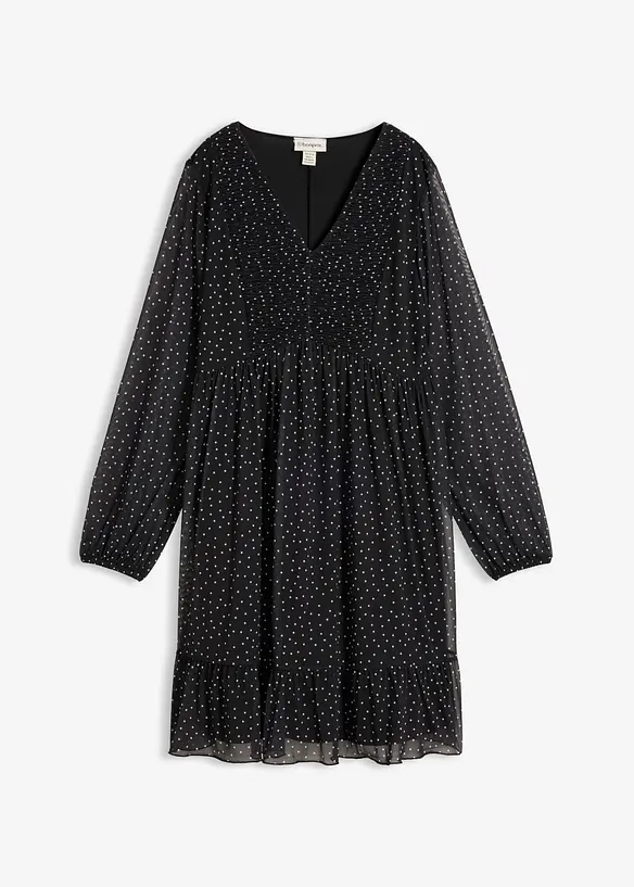Jerseykl&auml;nning av tunn mesh, bonprix
