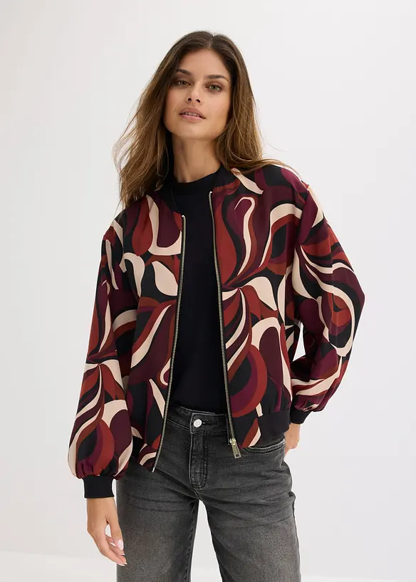 Blusjacka av satin med mjukt fall, bonprix