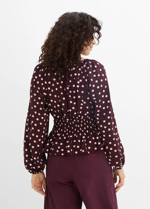 Blus i f&ouml;ljsam satin, bonprix