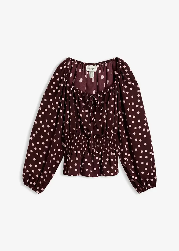 Blus i f&ouml;ljsam satin, bonprix