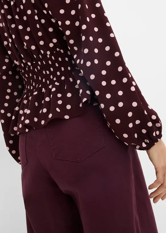 Blus i f&ouml;ljsam satin, bonprix