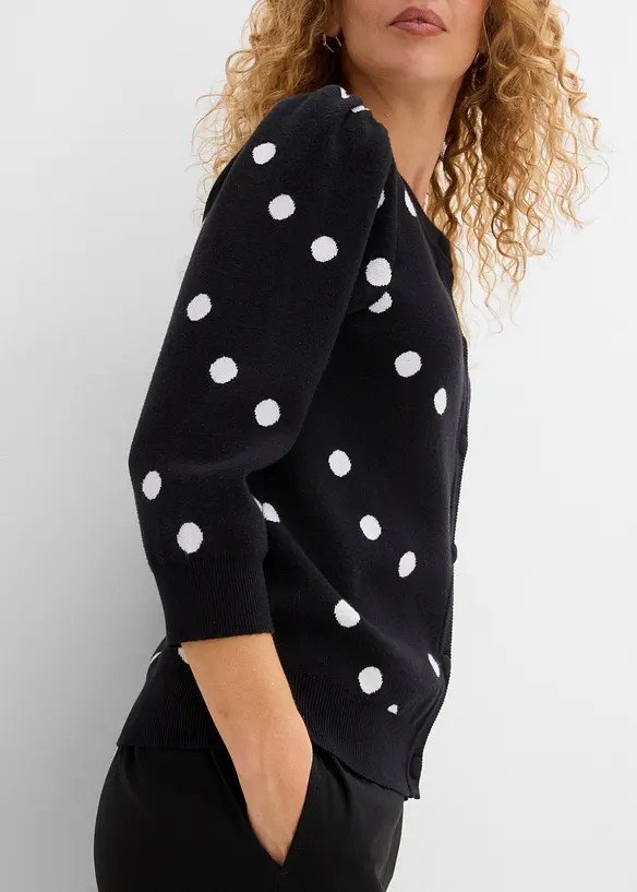 Cardigan i fintr&aring;dig viskosmix, bonprix