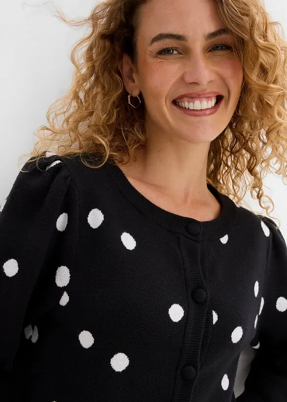 Cardigan i fintr&aring;dig viskosmix, bonprix