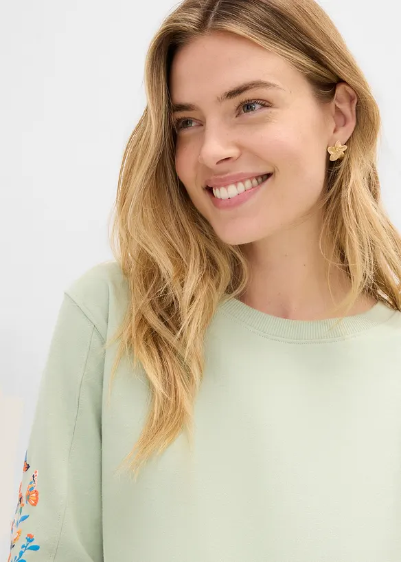 Sweatshirt i ekologisk bomull, bonprix