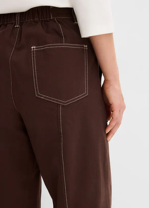 Twillbyxa av bomull i kort modell, bonprix
