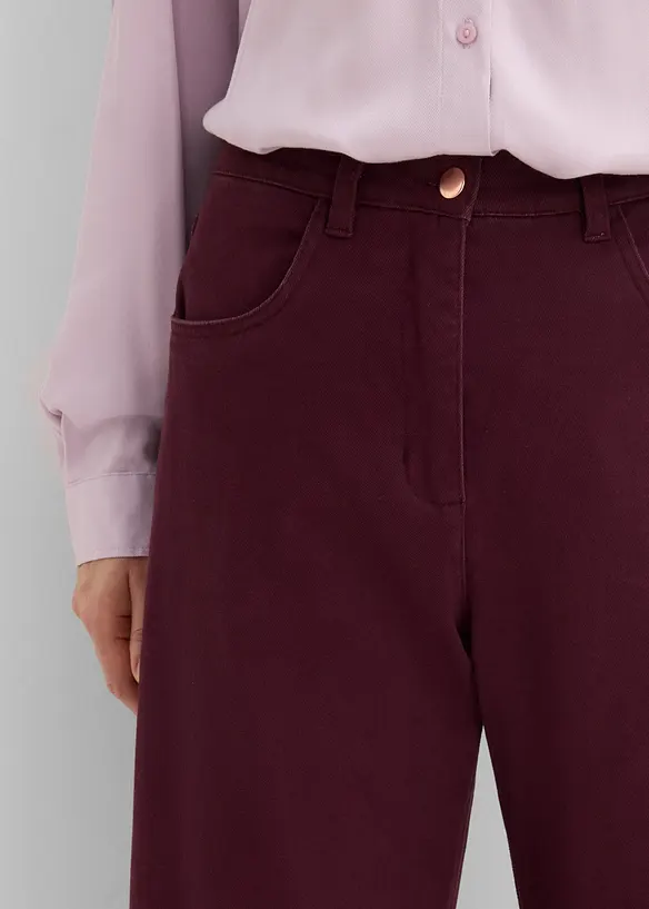 Twillbyxa i barrelmodell med h&ouml;g midja, bonprix