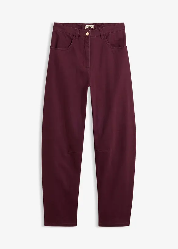 Twillbyxa i barrelmodell med h&ouml;g midja, bonprix