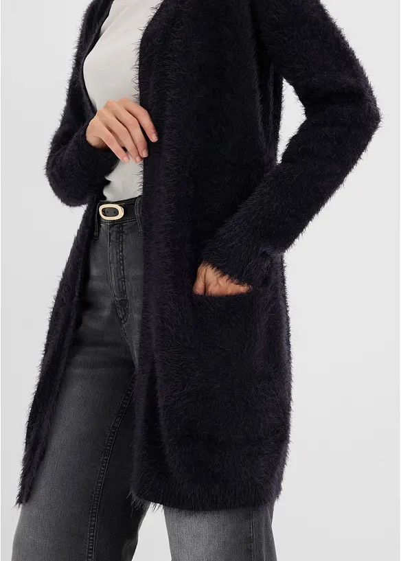L&aring;ng cardigan med fluffig stil, bonprix
