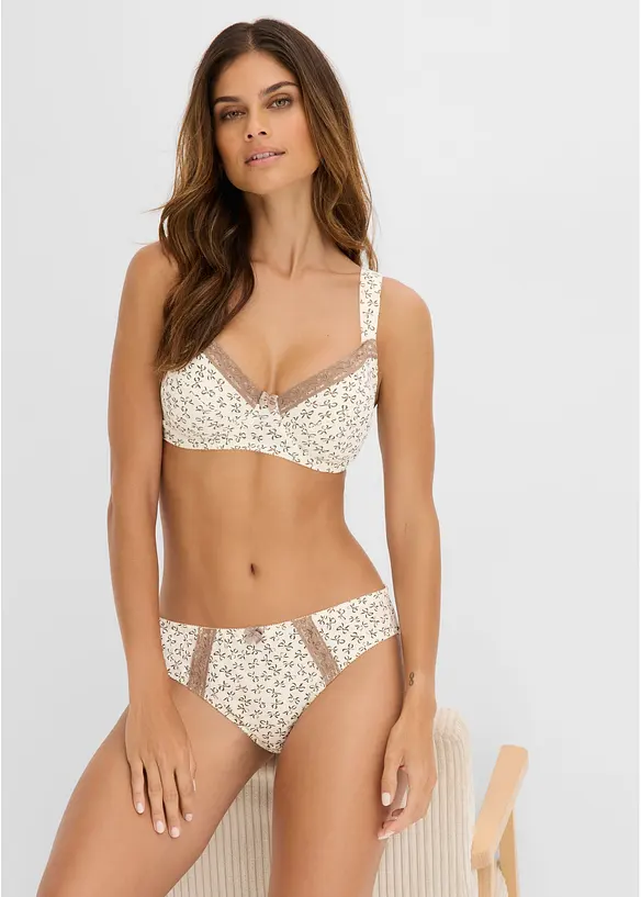 BH med bygel och feminint m&ouml;nster (3-pack), bonprix