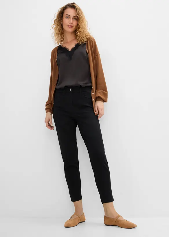 Mom-twillbyxa med h&ouml;g midja, av bomullsmix, bonprix