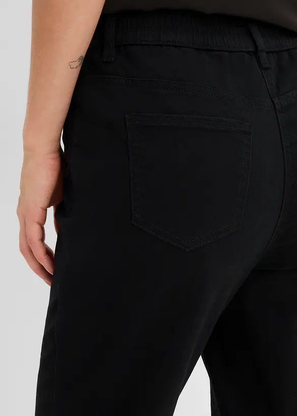 Mom-twillbyxa med h&ouml;g midja, av bomullsmix, bonprix