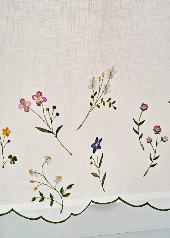 Caf&eacute;gardin med blombroderi, bonprix