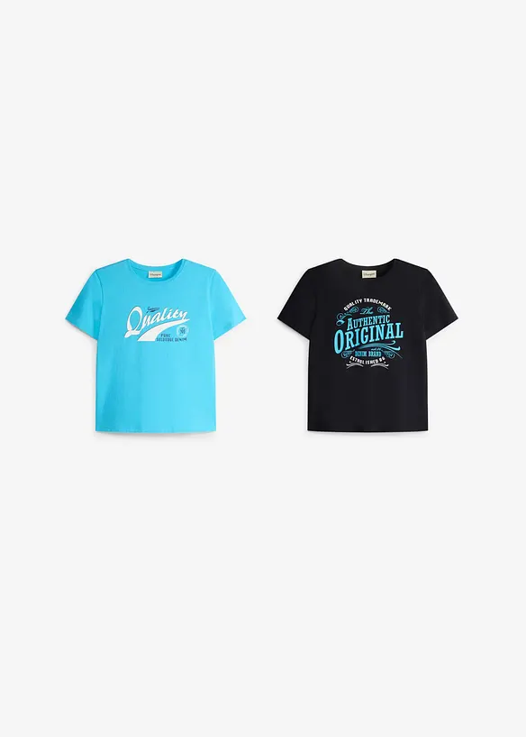 T-shirt i ekologisk bomull (2-pack), bonprix