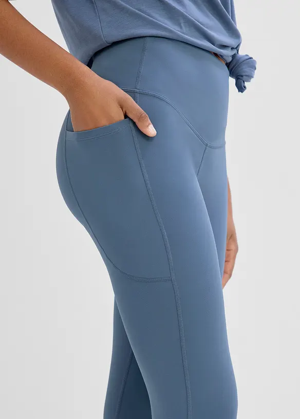 Sportleggings med mobilficka, snabbtorkande, bonprix