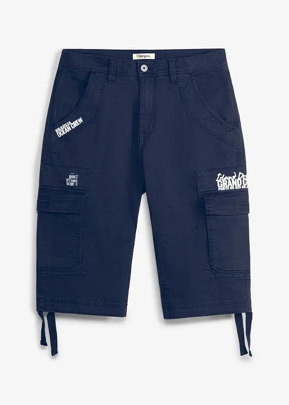 L&aring;nga shorts med stretch och cargofickor, normal passform, bonprix