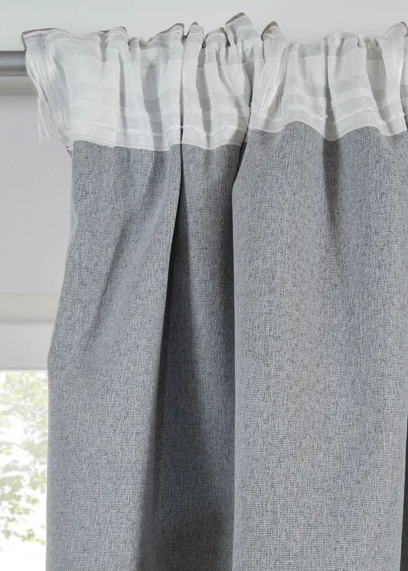 M&ouml;rkl&auml;ggande gardinl&auml;ngd i l&auml;tt glansig jacquard (1-pack), bonprix