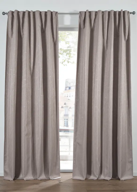 M&ouml;rkl&auml;ggande gardinl&auml;ngd i l&auml;tt glansig jacquard (1-pack), bonprix
